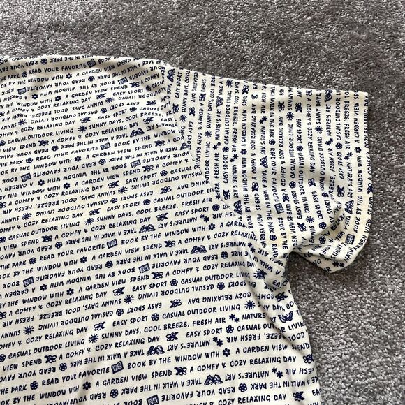 Unbranded Shirt Top Womens 3X White Blue Text Garden View Sunny Days Summer Tee - Picture 8 of 12